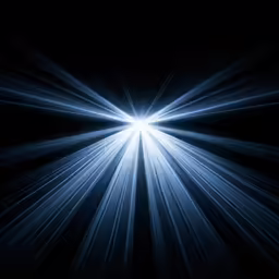 a blue background with light streaks shining