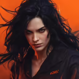 an artistic portrait of a female guitarist or musician