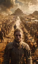 a man standing on the middle of a huge group of people