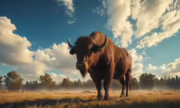 there is an image of a cow standing in the wild