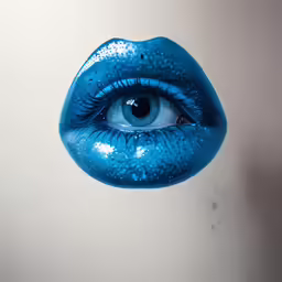 the blue lip of an opened up female eye