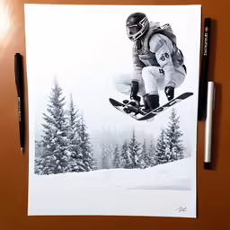 a picture of the skier in the air on his skis