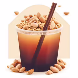 a cup filled with some type of drink