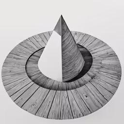 a round object made out of boards and a circle is shown in the middle