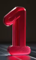 the number two is illuminated in bright red