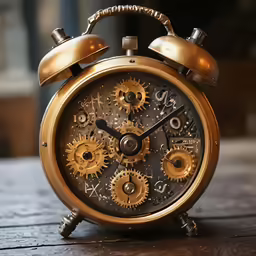 an old clock has some gears on it