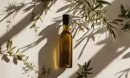a bottle and a bunch of green plants