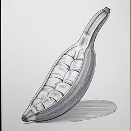 a drawing of a banana that has been drawn