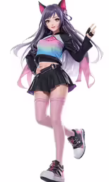 a very cute anime girl in a furry outfit