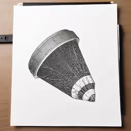 a piece of art with a drawing on it