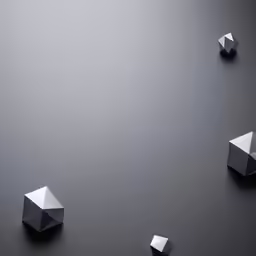 an assortment of shapes that are being displayed on a gray surface