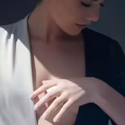 a women in black top with light and shadow