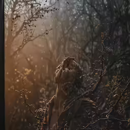 some fog that has been gathering in the woods