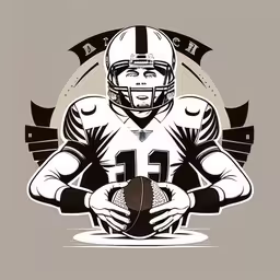 a football player is holding a ball and his hands are clasped with each other,football player with uniform is holding a ball,the football player is holding his hands together,a football player with his hand on the ball,a football player is holding his hands together