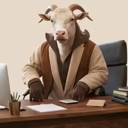 a man is dressed up like a cow wearing a costume