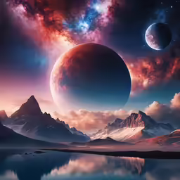 an alien landscape is depicted in this image