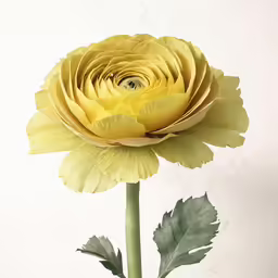 a yellow flower in front of a white wall