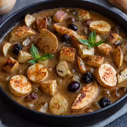 some food that is sitting in a pan