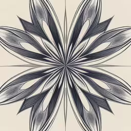 a stylized art piece of leaves is arranged in a circular shape,a close up of a flower design on a sheet of paper