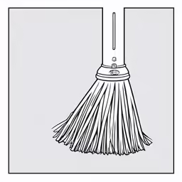 a black and white drawing of a dust broom