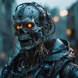 a man in an alien looking costume