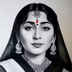 the indian woman wearing the traditional jewelry is shown
