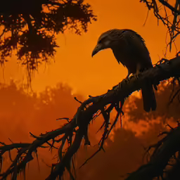 a bird perched on top of a tree branch