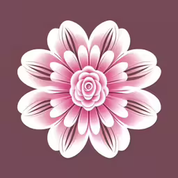 a pink and white flower on a dark background,an illustration of a pink flower on a purple background,pink flowers are grouped in the shape of a flower,a pink flower is shown with a long stem in the center,the image has been altered to show that it looks like a flower