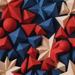 many red white and blue stars arranged on top of each other