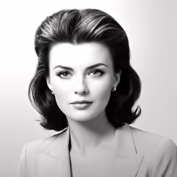 a woman wearing a white shirt and a black blazer