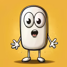 an image of a cartoon style marshmallow with a surprised expression