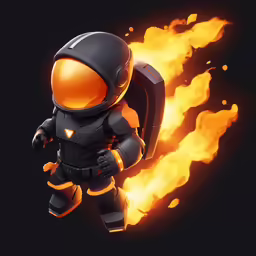 the character is running with his arms in the air