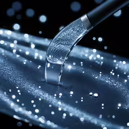 an artistic photo of an object being shot in blue