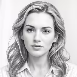 a woman in a white shirt and long curly hair with light makeup