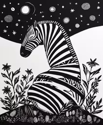 the zebra is standing in the middle of the grass,a zebra sitting in the middle of the night