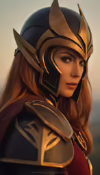 a woman in armor wearing a helmet and helmet