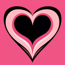 a picture of a heart with the words love,a black and pink heart shaped in the center,heart shaped in black and pink against a pink background,a large black heart with pink highlights on it,a stylized drawing of a heart, black and pink
