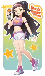 a drawing of a girl in shorts with a phone