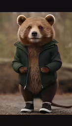a very big cute bear wearing some sneakers