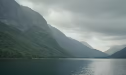 there is a mountain view from across the water