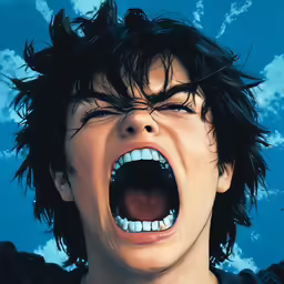 a woman with an open mouth in a movie