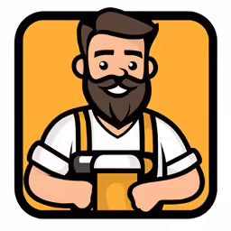 the man with a beer and an apron has his arms crossed