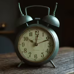 an alarm clock is displayed in close up
