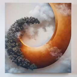 an image of a crescent with trees in the middle