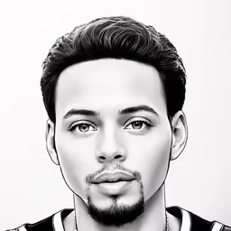 a black and white photo of a young man