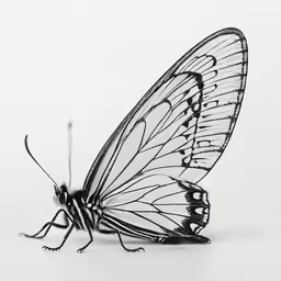 a butterfly with no wings in the middle