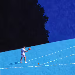 the tennis player is bouncing the ball in his hand
