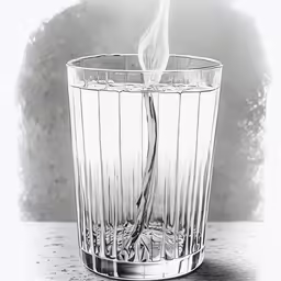 an ink drawing of a glass with a candle