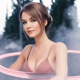 a beautiful lady in pink posing for a picture