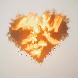 an orange heart with some black dots in it